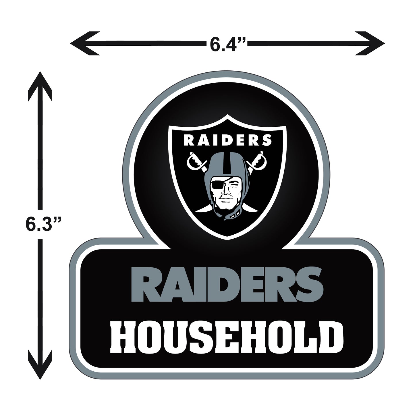 Las Vegas Raiders  Household Vinyl Auto or Flat Surface Decal NFL