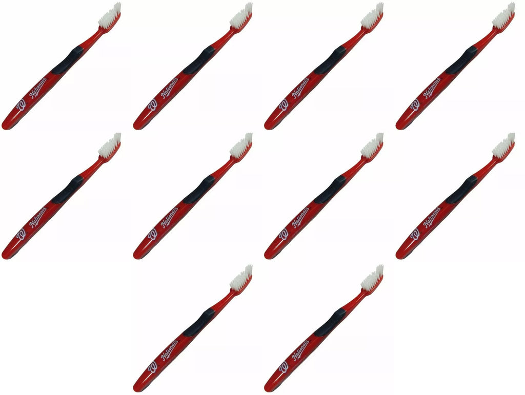 Lot of 10 Washington Nationals Adult Soft Toothbrush MLB Licensed Baseball