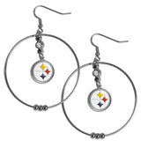 Pittsburgh Steelers 2 inch Hoop Earrings NFL Licensed Football Jewelry