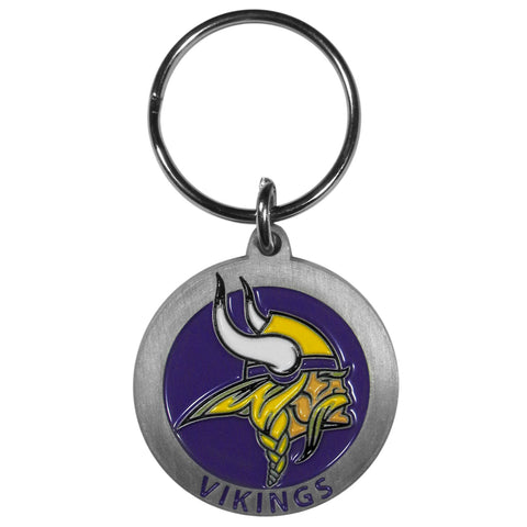 Minnesota Vikings 3-D Logo Metal Key Chain NFL Football (Round)