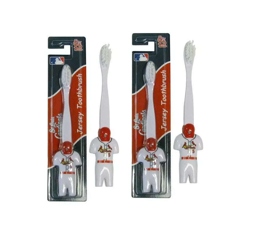Set of Two St. Louis Cardinals kids Soft Toothbrushes MLB Licensed Baseball