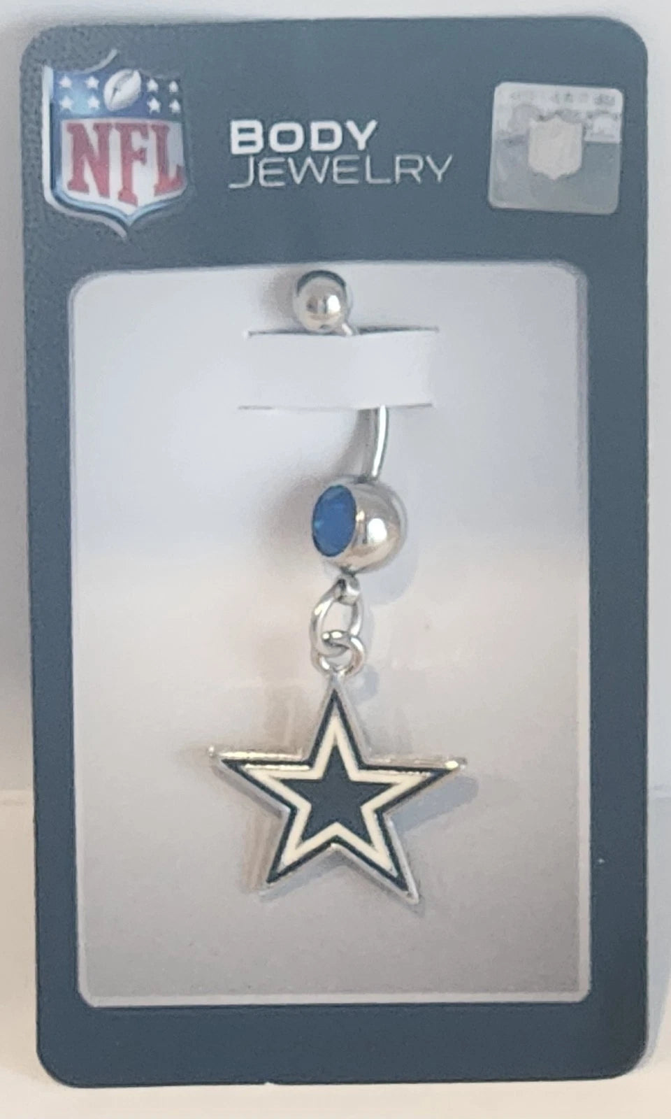 Dallas Cowboys Navel Belly Ring with Dangle Charm NFL