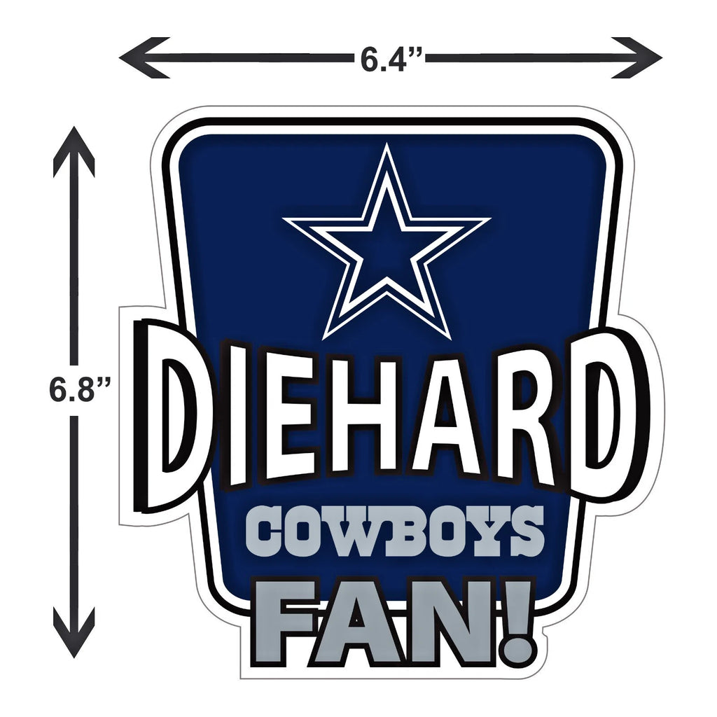 Dallas Cowboys Die-Hard Fan Vinyl Auto or Flat Surface Decal NFL