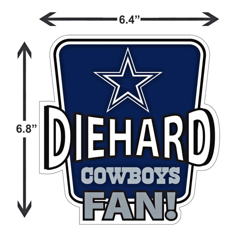 Dallas Cowboys Die-Hard Fan Vinyl Auto or Flat Surface Decal NFL