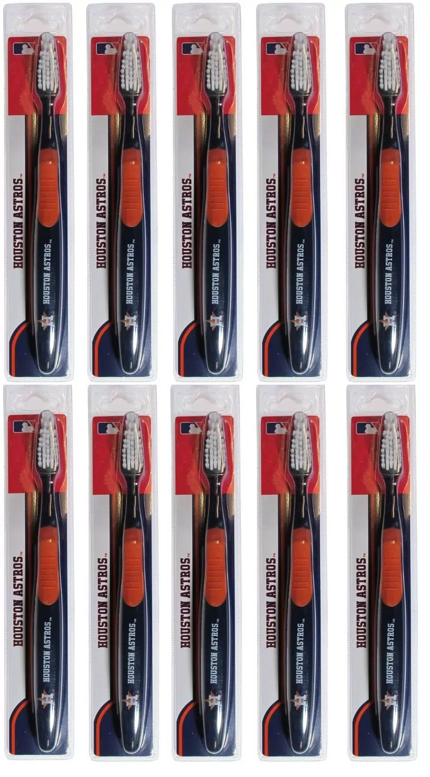 Lot of 10 Houston Astros Adult Soft Toothbrush MLB Baseball Licensed
