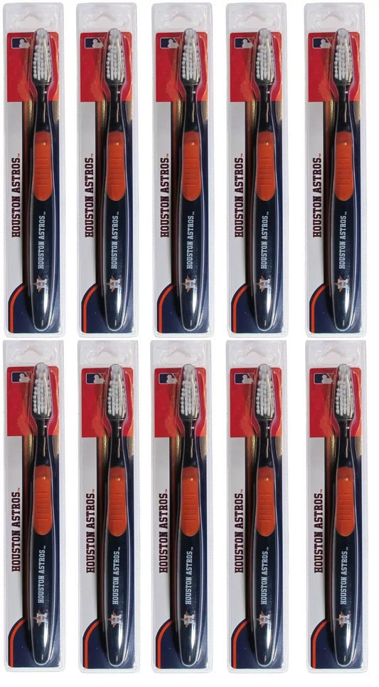 Lot of 10 Houston Astros Adult Soft Toothbrush MLB Baseball Licensed