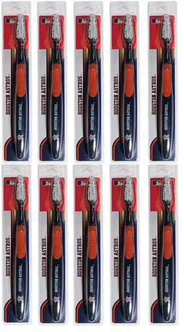 Lot of 10 Houston Astros Adult Soft Toothbrush MLB Baseball Licensed