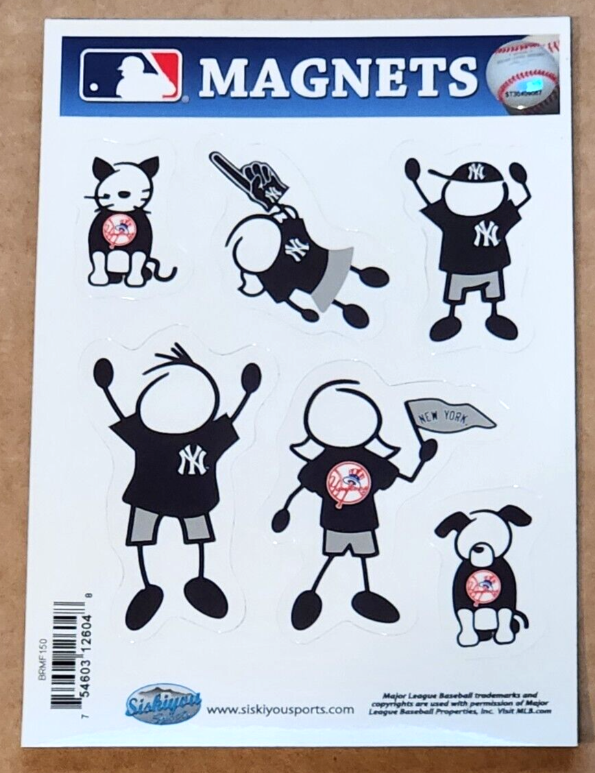 New York Yankees Family Magnets (set of 6) MLB Baseball