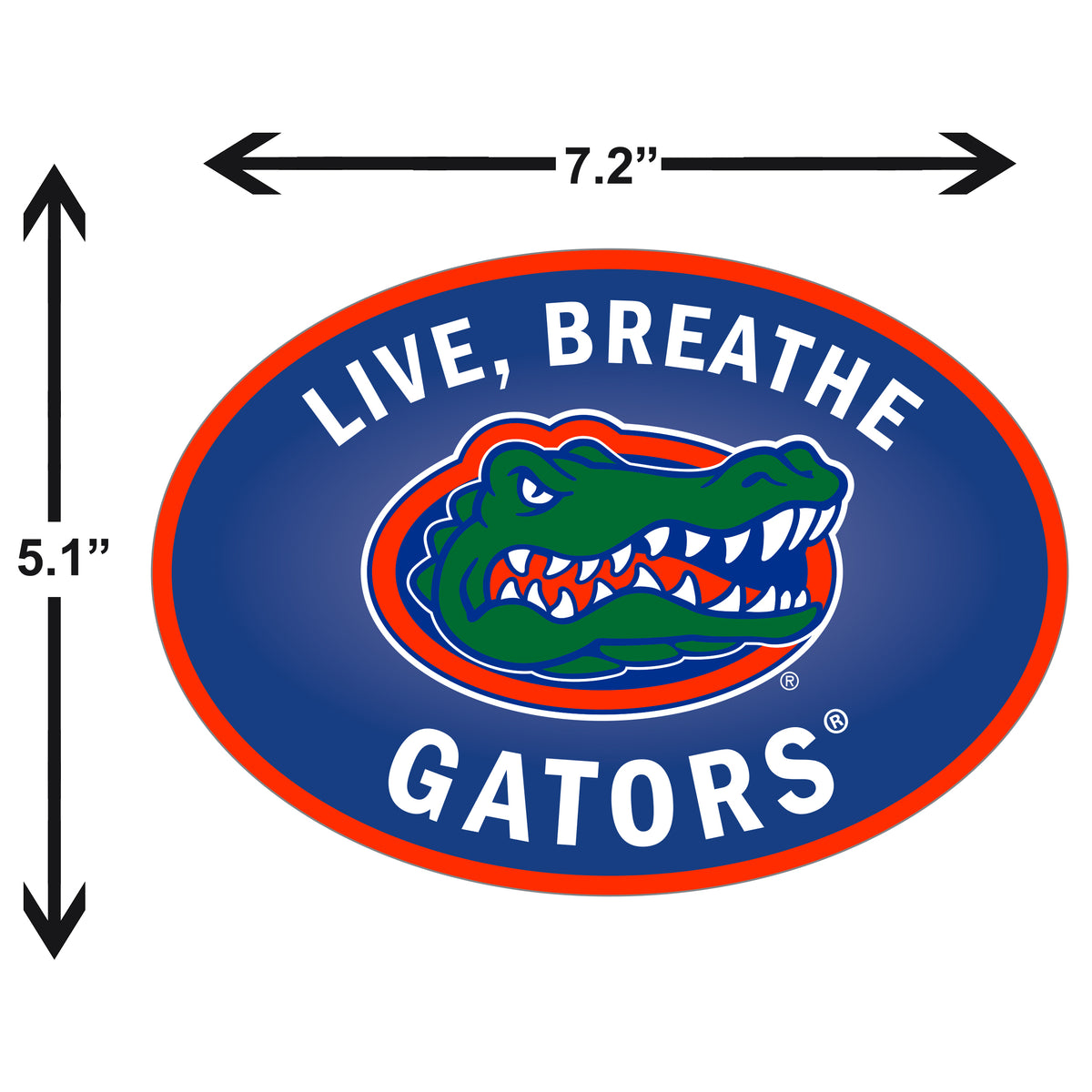 Florida Gators Live-Breath Vinyl Auto or Flat Surface Decal (NCAA)