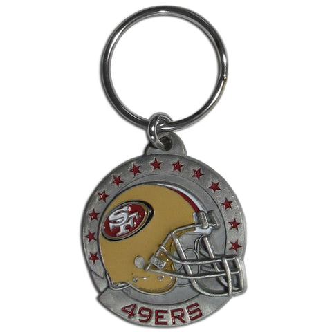 San Francisco 49ers 3-D Helmet Metal Key Chain NFL Football (Round)