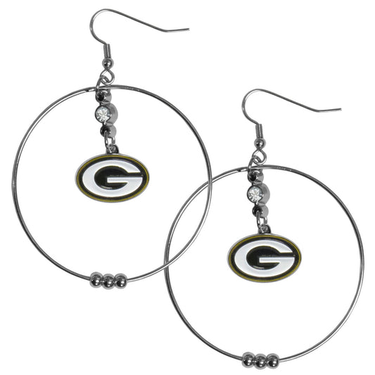 Green Bay Packers 2 inch Hoop Earrings NFL Licensed Football Jewelry