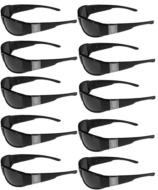 Lot of 10 Pairs San Francisco Giants Chrome Wrap Sunglasses MLB Baseball