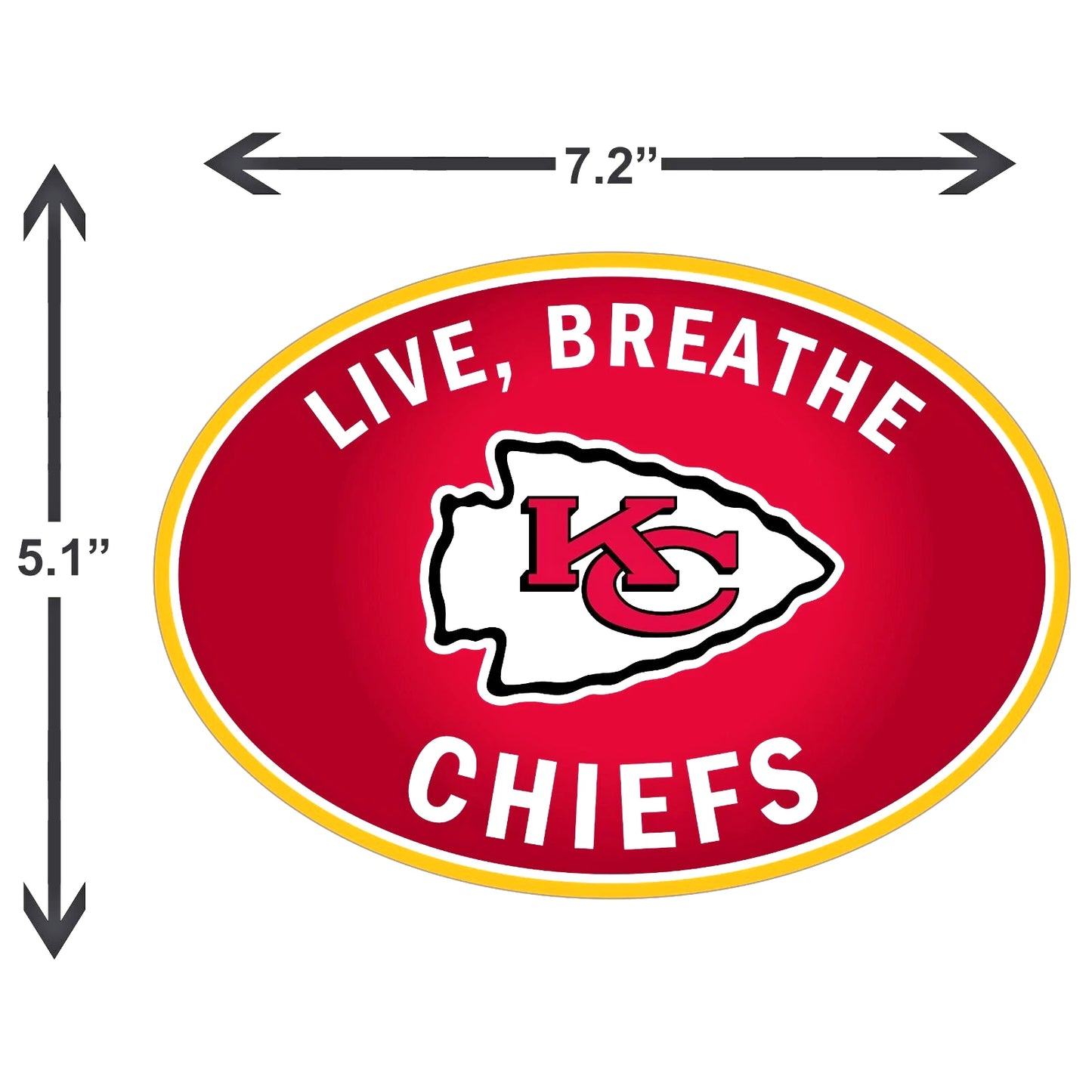 Kansas City Chiefs Live-Breath Vinyl Auto or Flat Surface Decal (NFL)