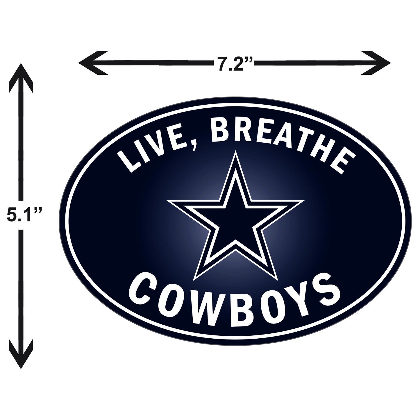 Dallas Cowboys Live-Breath Vinyl Auto or Flat Surface Decal (NFL)