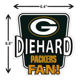 Green Bay Packers Die-Hard Fan Vinyl Auto or Flat Surface Decal NFL