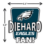 Philadelphia Eagles Die-Hard Fan Vinyl Auto or Flat Surface Decal NFL