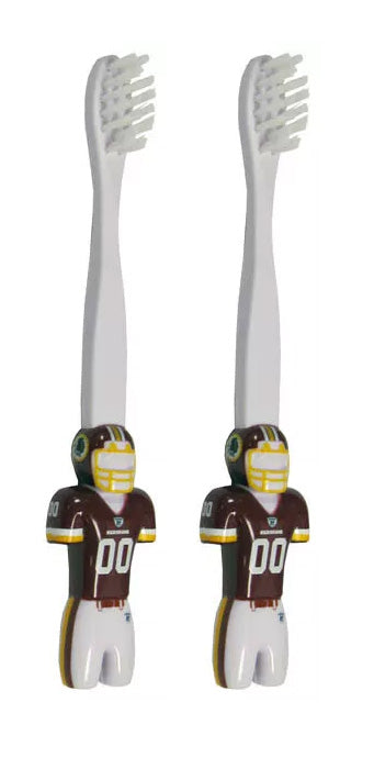 Set of Two Washington Redskins Kids Soft Toothbrushes NFL Licensed Football