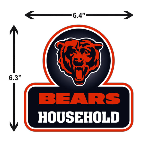 Chicago Bears Household Vinyl Auto or Flat Surface Decal NFL