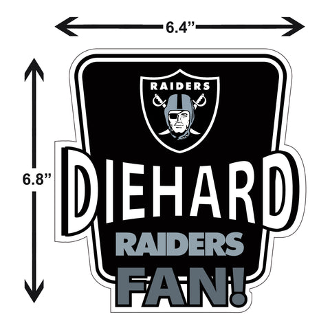 Las Vegas Raiders Die-Hard Fan Vinyl Auto or Flat Surface Decal NFL