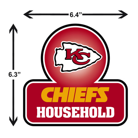 Kansas City Chiefs Household Vinyl Auto or Flat Surface Decal NFL