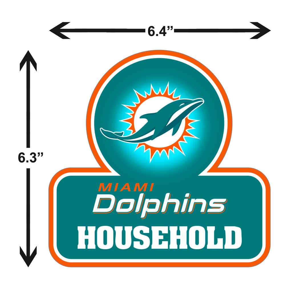 Miami Dolphins Household Vinyl Auto or Flat Surface Decal NFL