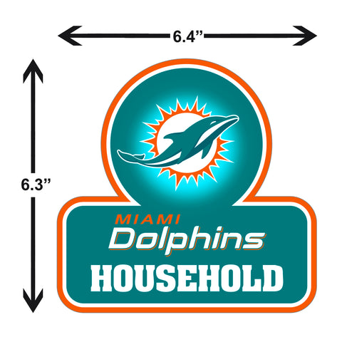Miami Dolphins Household Vinyl Auto or Flat Surface Decal NFL