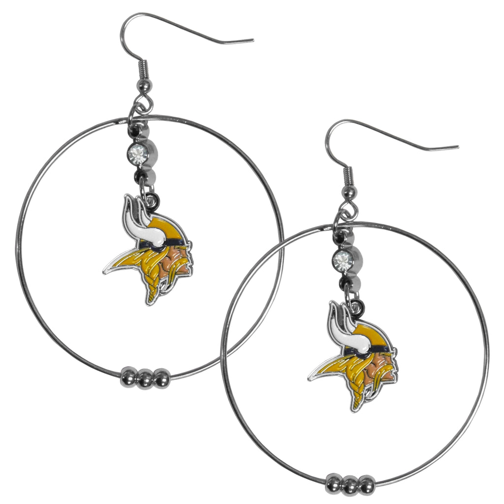 Minnesota Vikings 2 inch Hoop Earrings NFL Licensed Football Jewelry