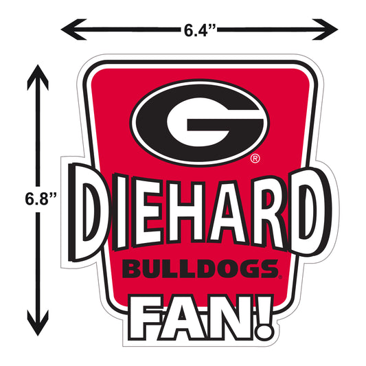 Georgia Bulldogs Die-Hard Fan Vinyl Auto or Flat Surface Decal NCAA