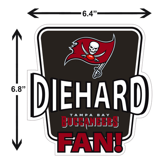 Tampa Bay Buccaneers Die-Hard Fan Vinyl Auto or Flat Surface Decal NFL