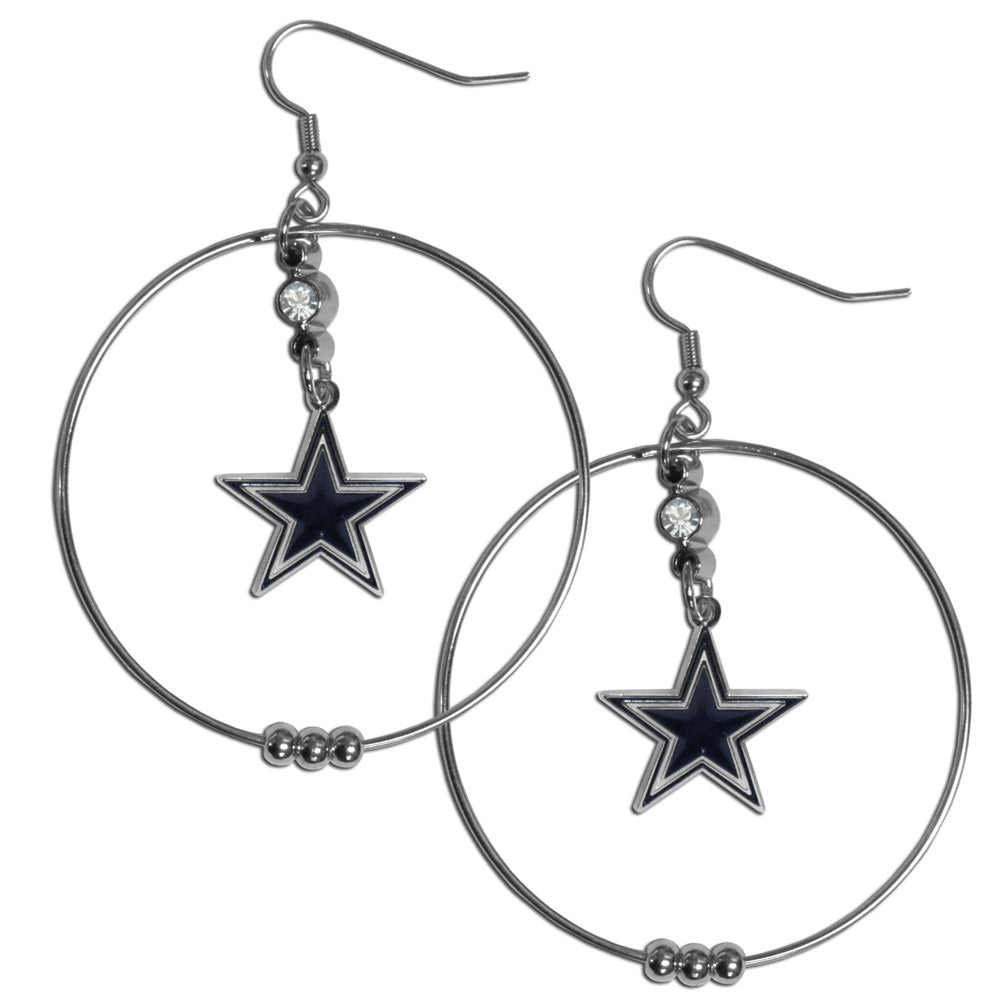 Dallas Cowboys 2 inch Hoop Earrings NFL Licensed Football Jewelry