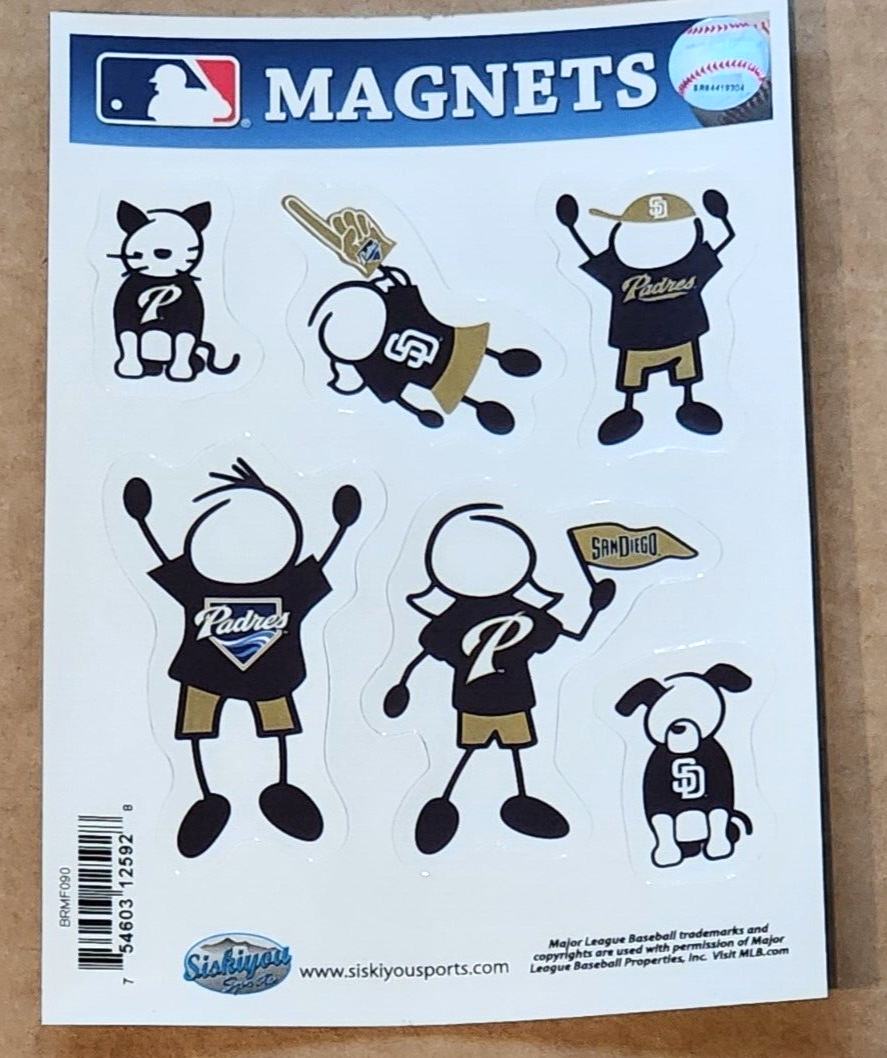 San Diego Padres Family Magnets (set of 6) MLB Baseball