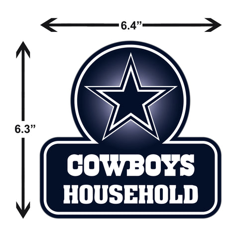 Dallas Cowboys Household Vinyl Auto or Flat Surface Decal NFL