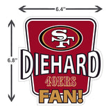 San Francisco 49ers Die-Hard Fan Vinyl Auto or Flat Surface Decal NFL