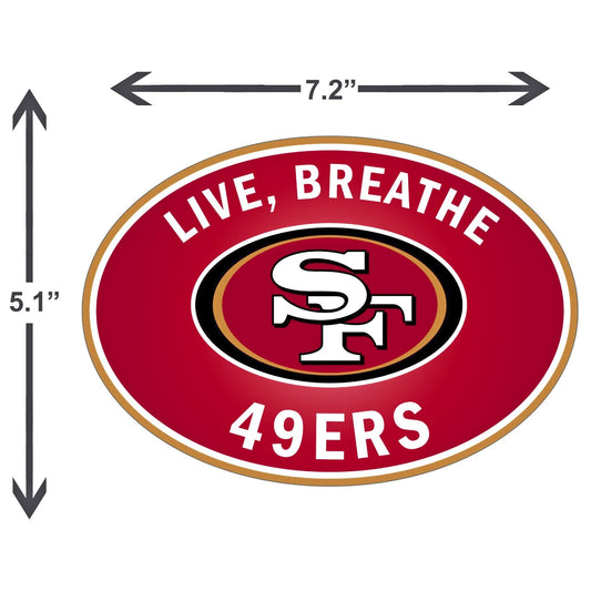 San Francisco 49ers Live-Breath Vinyl Auto or Flat Surface Decal (NFL)