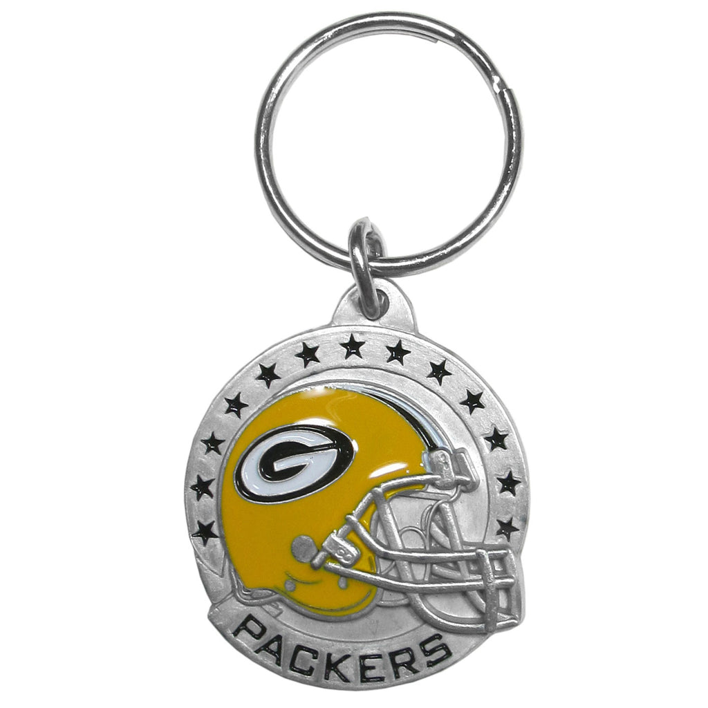 Green Bay Packers 3-D Helmet Metal Key Chain NFL Football (Round)