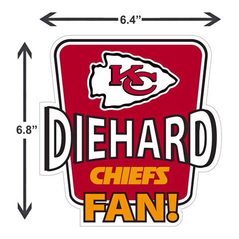 Kansas City Chiefs Die-Hard Fan Vinyl Auto or Flat Surface Decal NFL