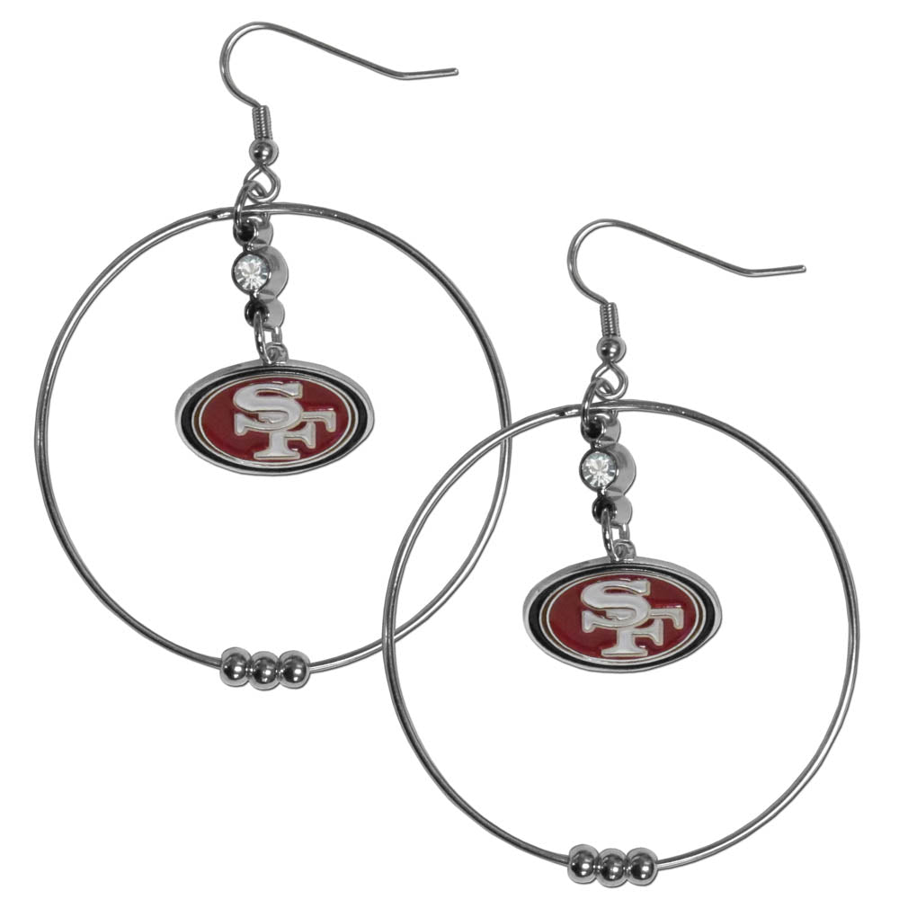 San Francisco 49ers 2 inch Hoop Earrings NFL Licensed Football Jewelry