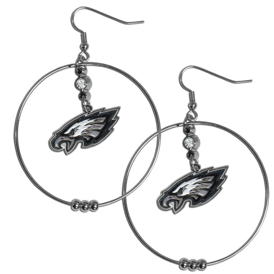 Philadelphia Eagles 2 inch Hoop Earrings NFL Licensed Football Jewelry