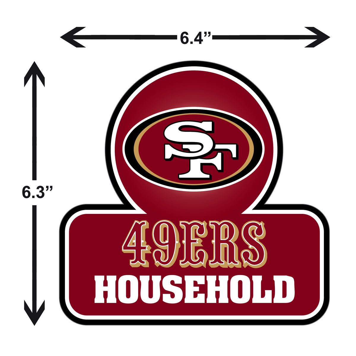 San Francisco 49ers Household Vinyl Auto or Flat Surface Decal NFL