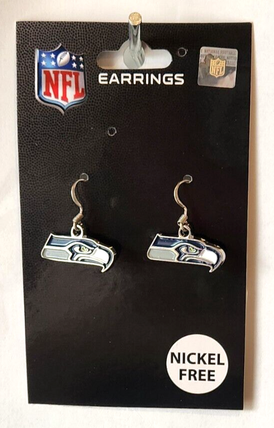 Seattle Seahawks Dangle Earrings (Chrome) NFL