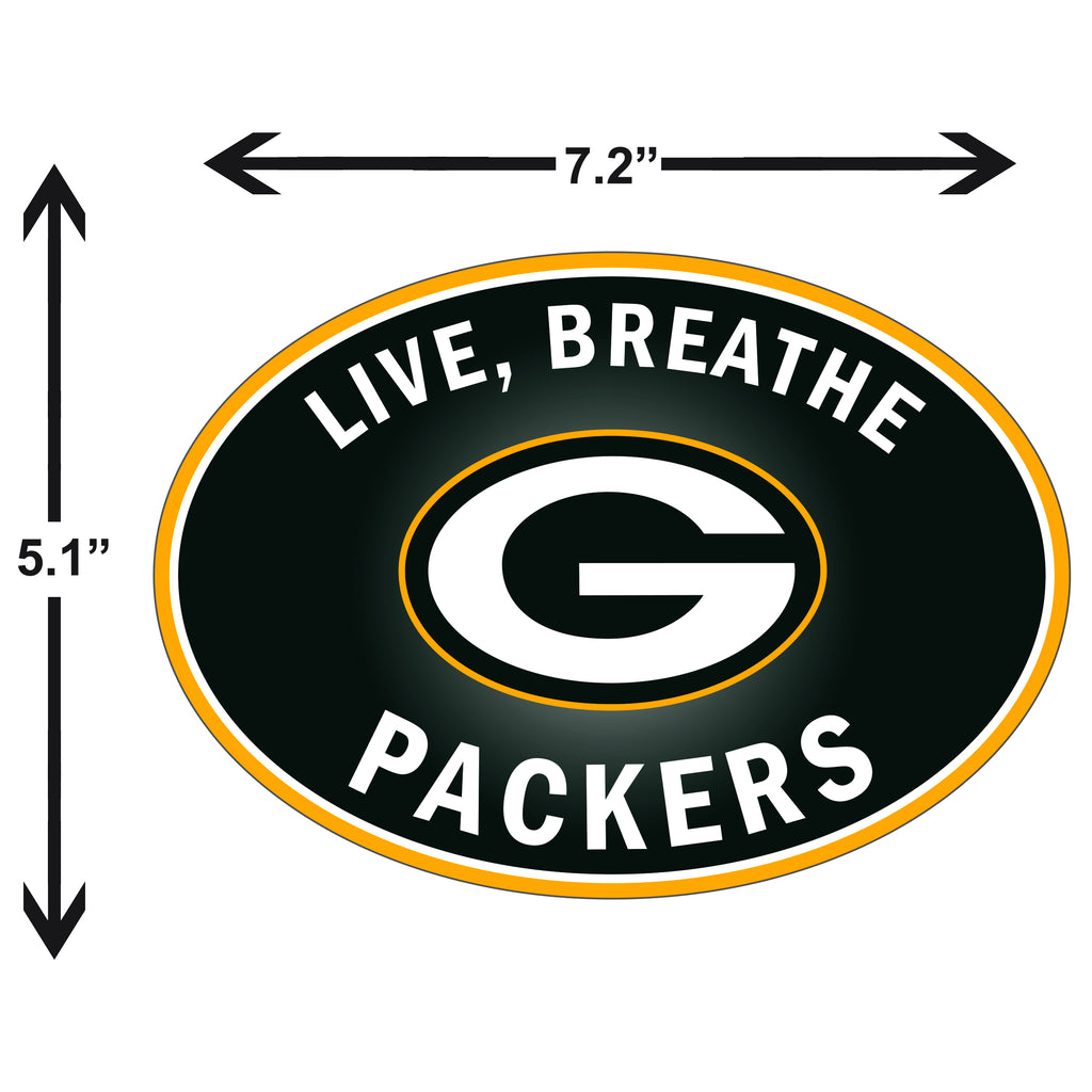 Green Bay Packers Live-Breath Vinyl Auto or Flat Surface Decal (NFL)