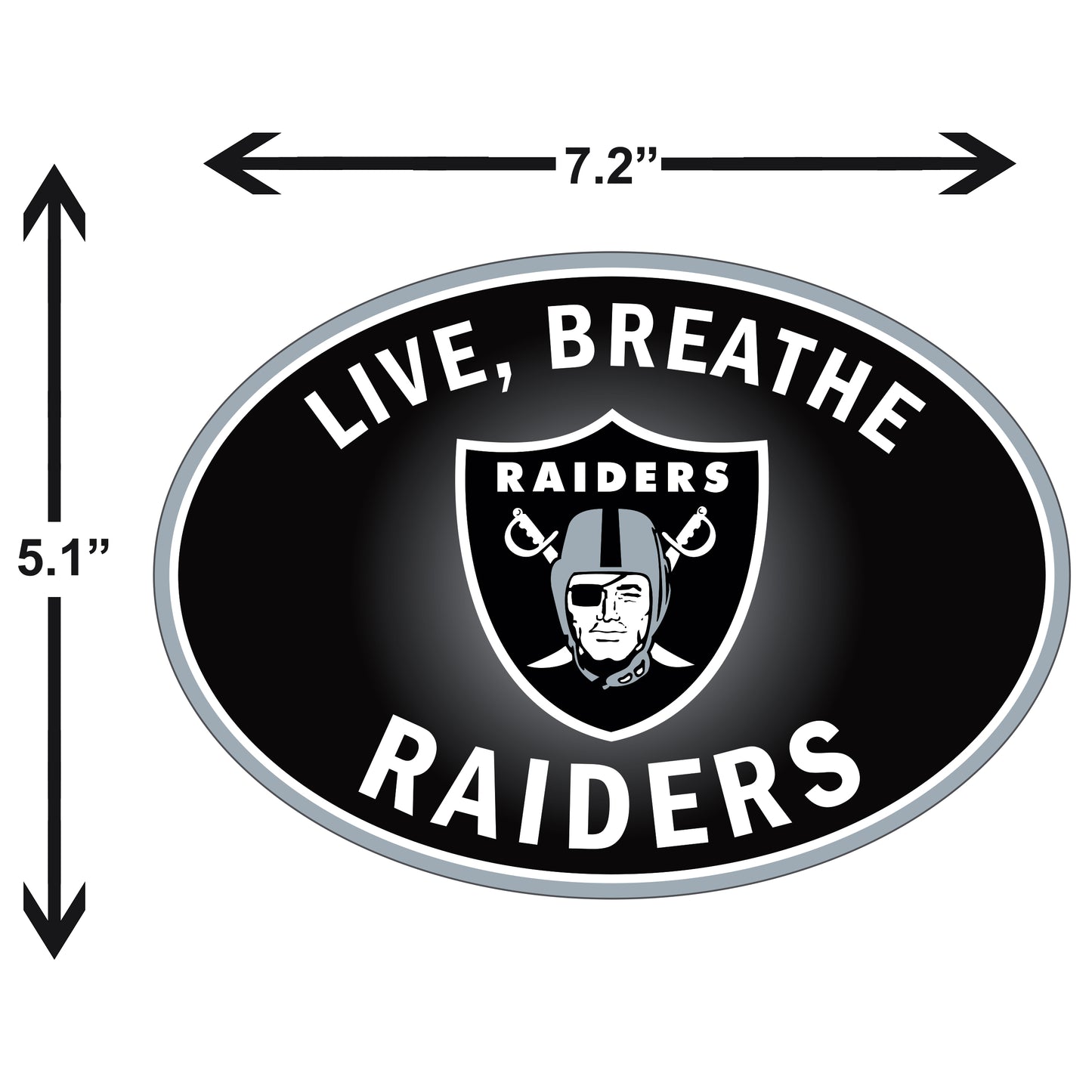 Las Vegas Raiders Live-Breath Vinyl Auto or Flat Surface Decal (NFL)