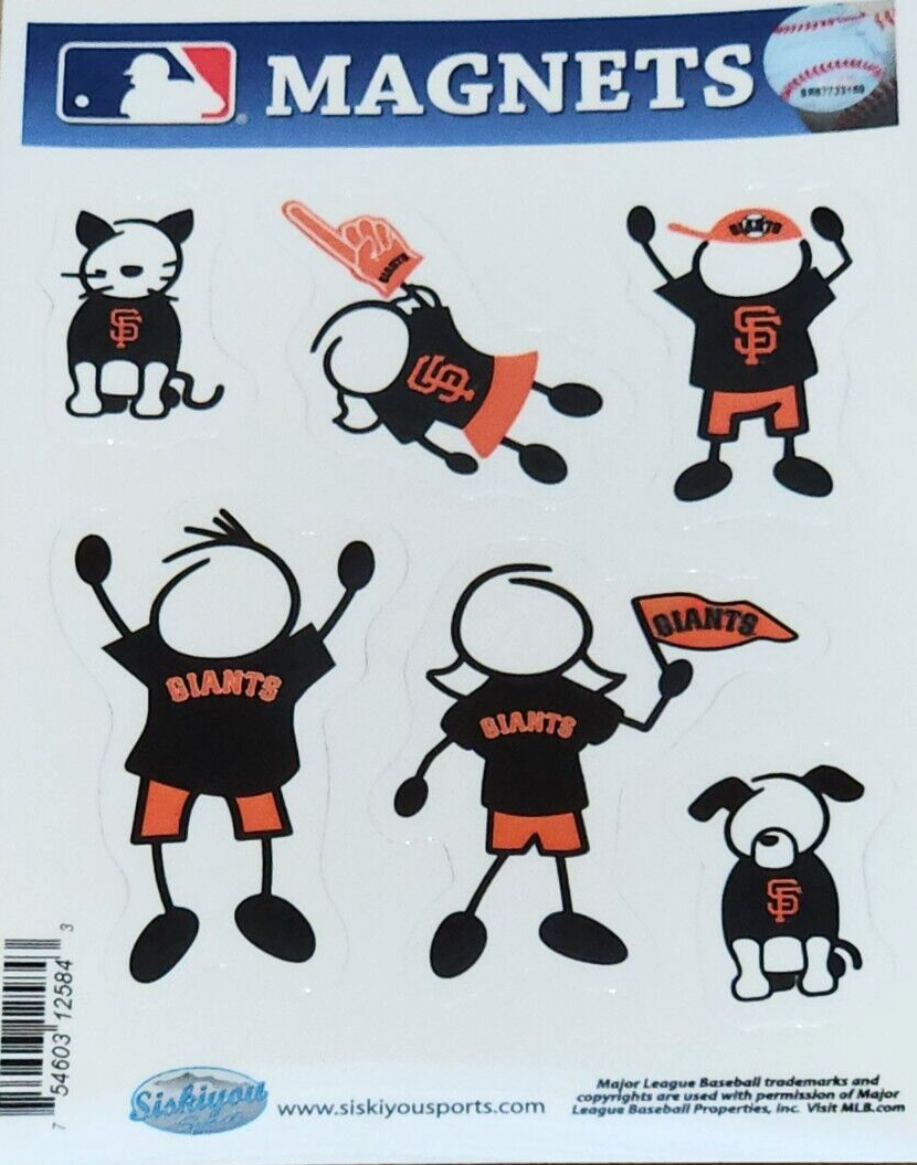 San Francisco Giants Family Magnets (set of 6) MLB Baseball
