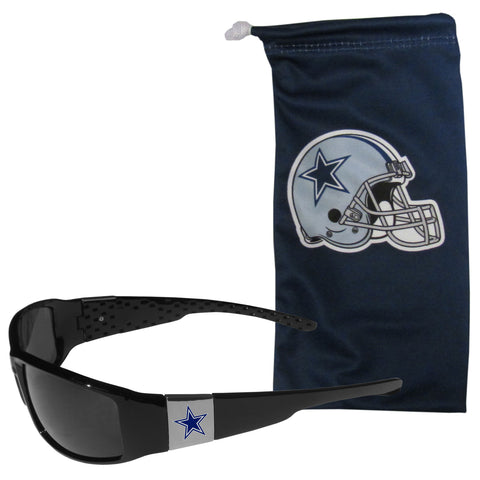 Dallas Cowboys Chrome Wrap Sunglasses with Microfiber Bag (NFL)