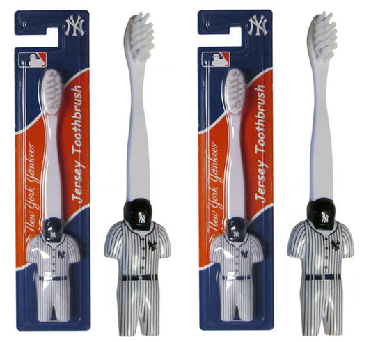 Set of Two New York Yankees Soft Kids Toothbrushes MLB Baseball