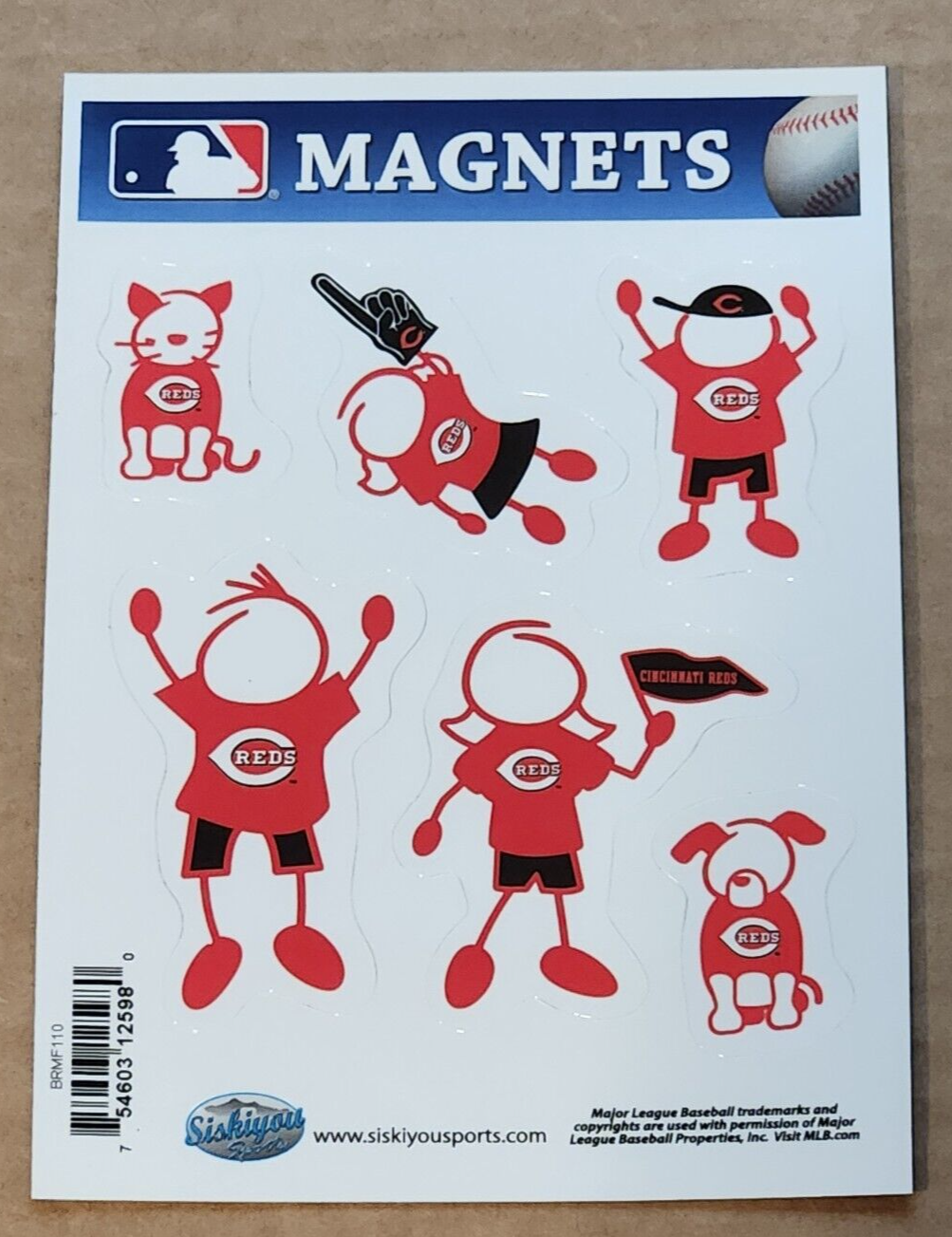 Cincinnati Reds Family Magnets (set of 6) MLB Baseball