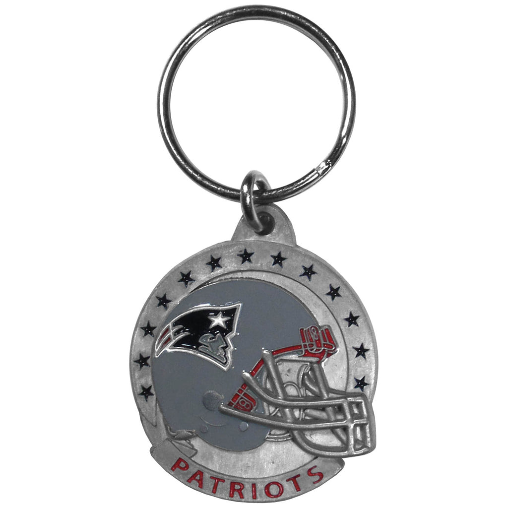 New England Patriots 3-D Helmet Metal Key Chain NFL Football (Round)