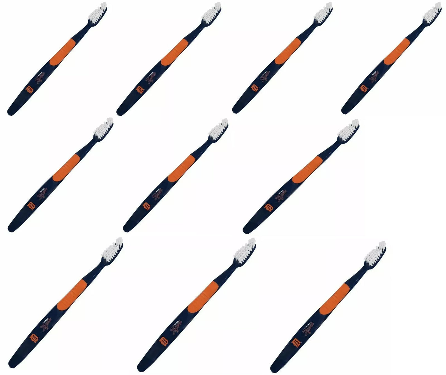 Lot of 10 Detroit Tigers Adult Soft Toothbrush MLB Licensed Baseball