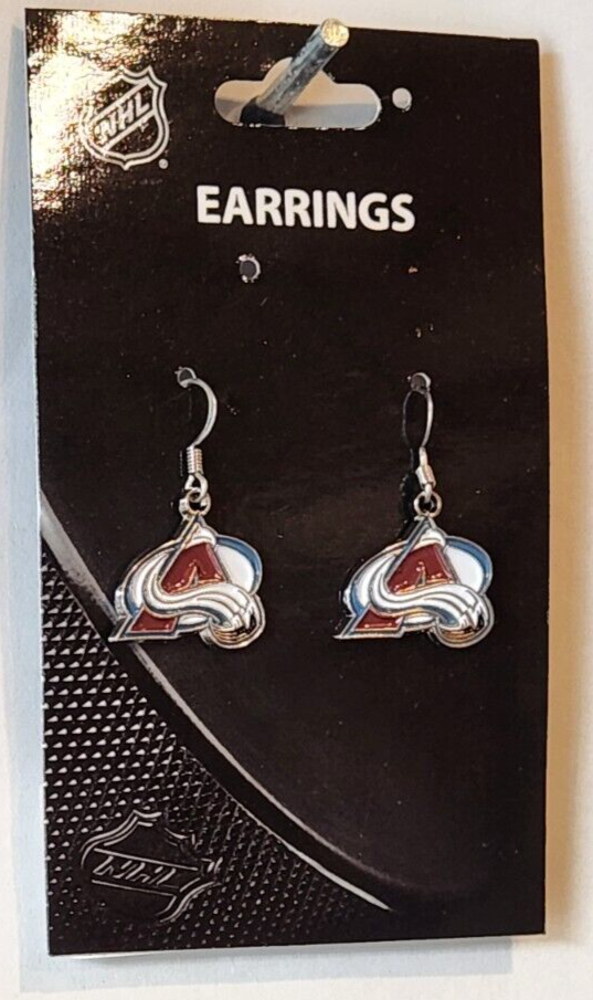 Colorado Avalanche Dangle Earrings (Chrome) NHL Hockey