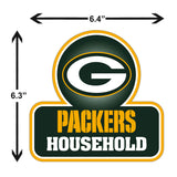 Green Bay Packers Household Vinyl Auto or Flat Surface Decal NFL